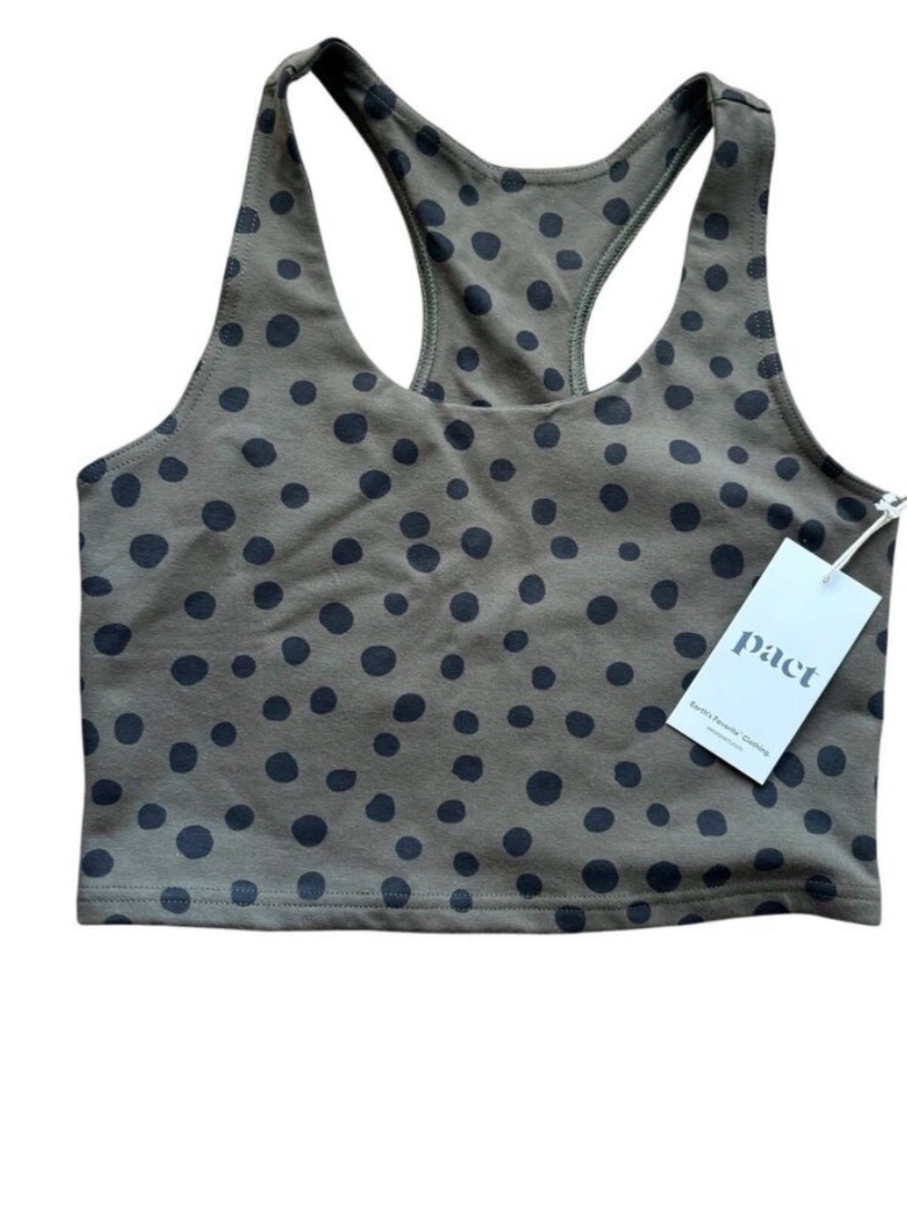 Pact Olive Green Polka Dot Bra Top- READ!